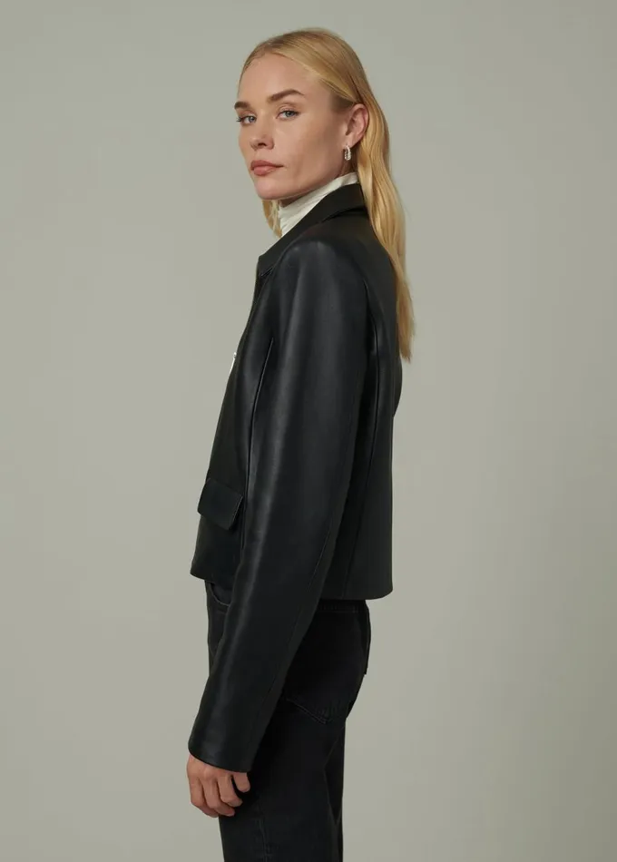 Women Jackets Outerwear Joe039s Jeans THE MAREN LEATHER JACKET Black