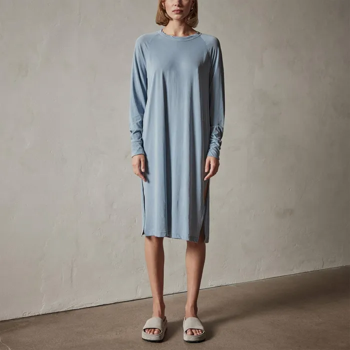 WOMEN James Perse DRESSESJUMPSUITS Relaxed Raglan Dress Bluestone Pigment