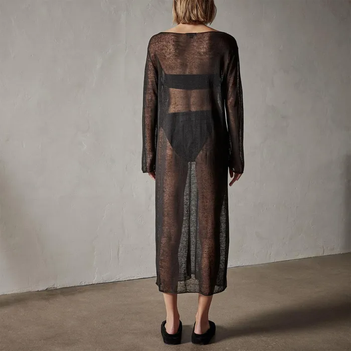 WOMEN James Perse DRESSESJUMPSUITS Soleil Linen Caftan Black