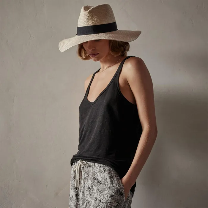 WOMEN James Perse LOS ANGELES COLLECTION Linen Jersey Tank Black