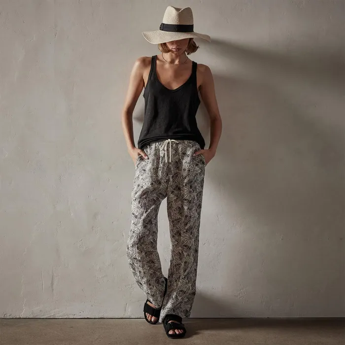 WOMEN James Perse LOS ANGELES COLLECTION Linen Jersey Tank Black