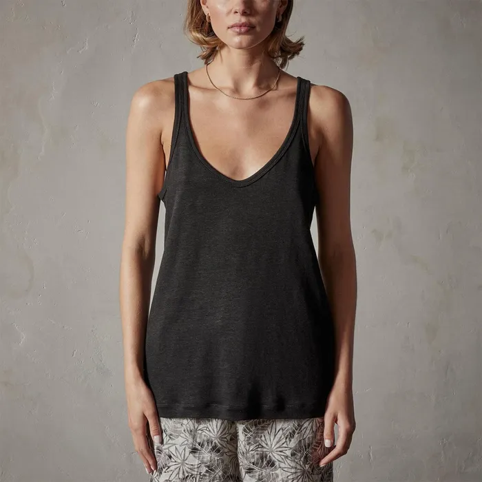 WOMEN James Perse LOS ANGELES COLLECTION Linen Jersey Tank Black