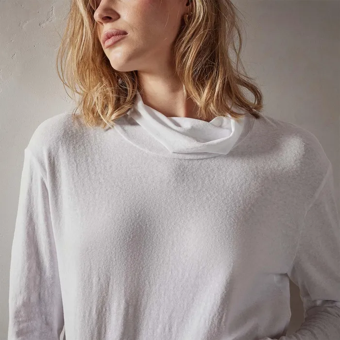 WOMEN James Perse NOVELTY TOPS Jersey Funnel Neck White