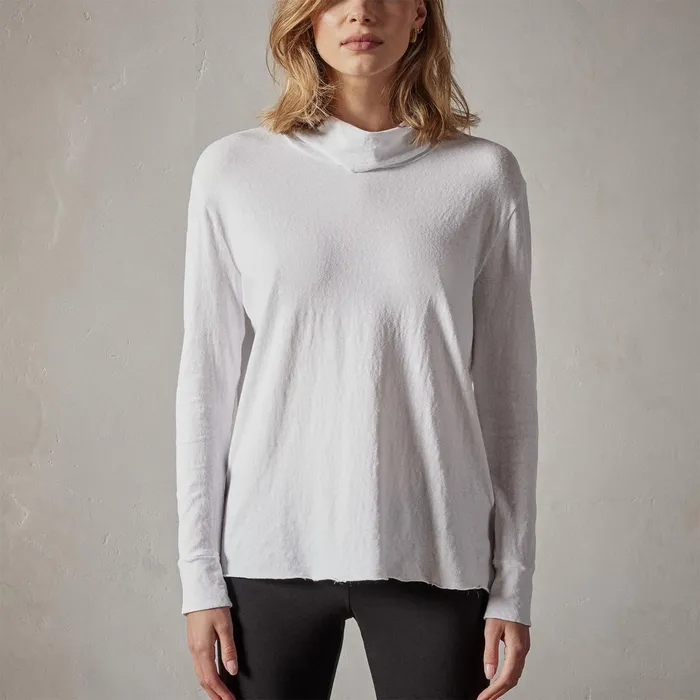 WOMEN James Perse NOVELTY TOPS Jersey Funnel Neck White