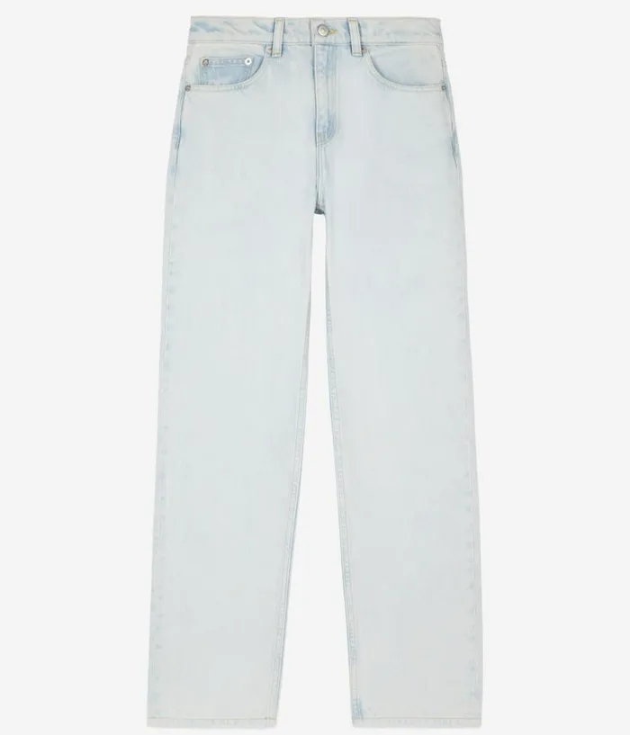 Women Jeans and Pants THE KOOPLES Faded Light Blue Straight Jeans Women Jeans and Pants THE KOOPLES Faded Light Blue Straight Jeans
