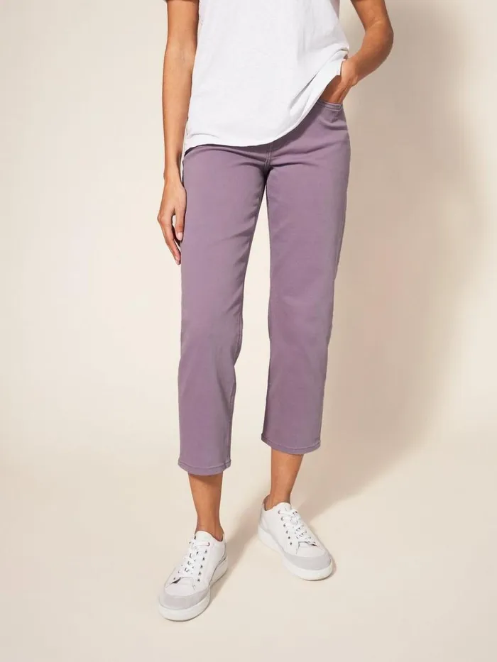 Women JEANS White Stuff Blake Straight Crop Jeans Dusty Purple