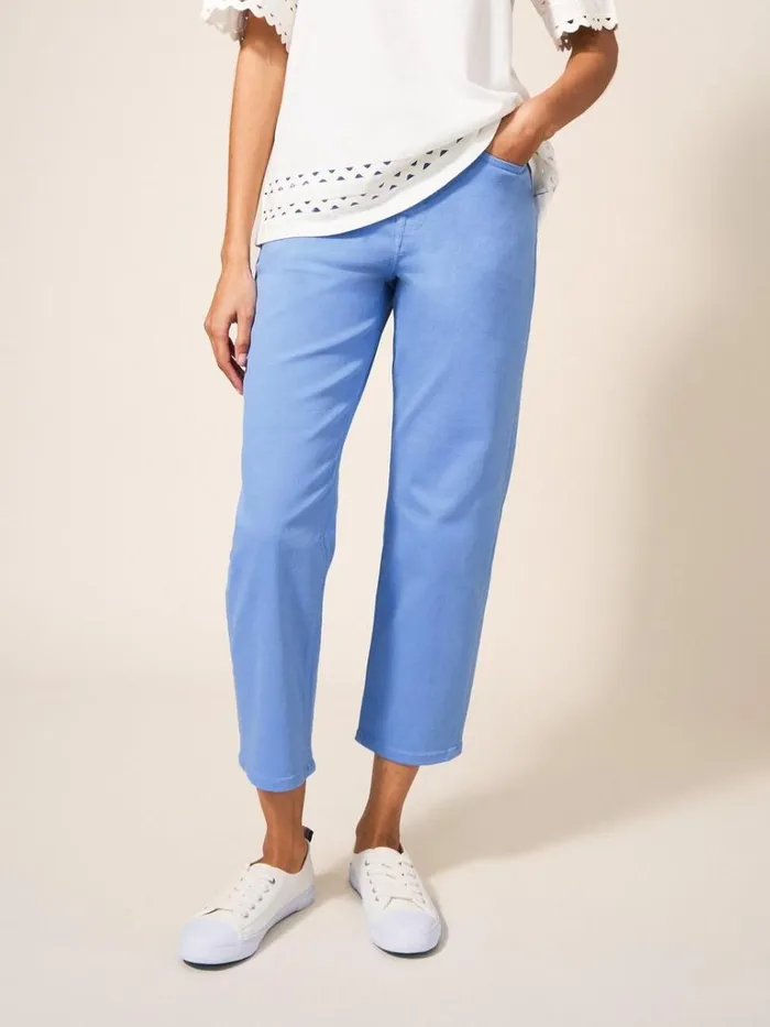 Women JEANS White Stuff Blake Straight Crop Jeans Mid Blue