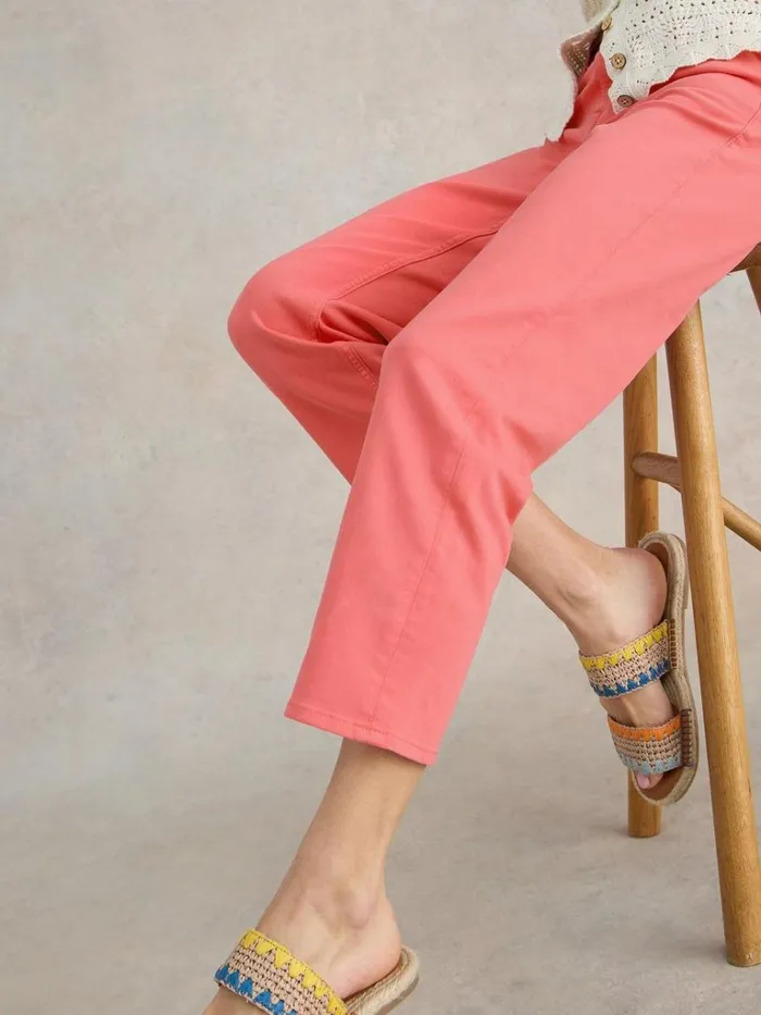 Women JEANS White Stuff Blake Straight Cropped Jean Bright Pink