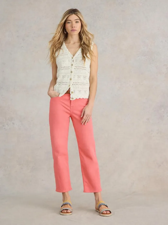 Women JEANS White Stuff Blake Straight Cropped Jean Bright Pink Women JEANS White Stuff Blake Straight Cropped Jean Bright Pink