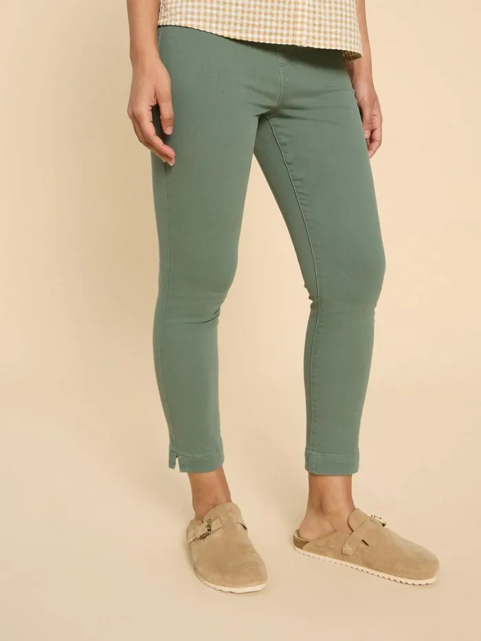 Women JEANS White Stuff Janey Cotton Cropped Jegging Mid Green