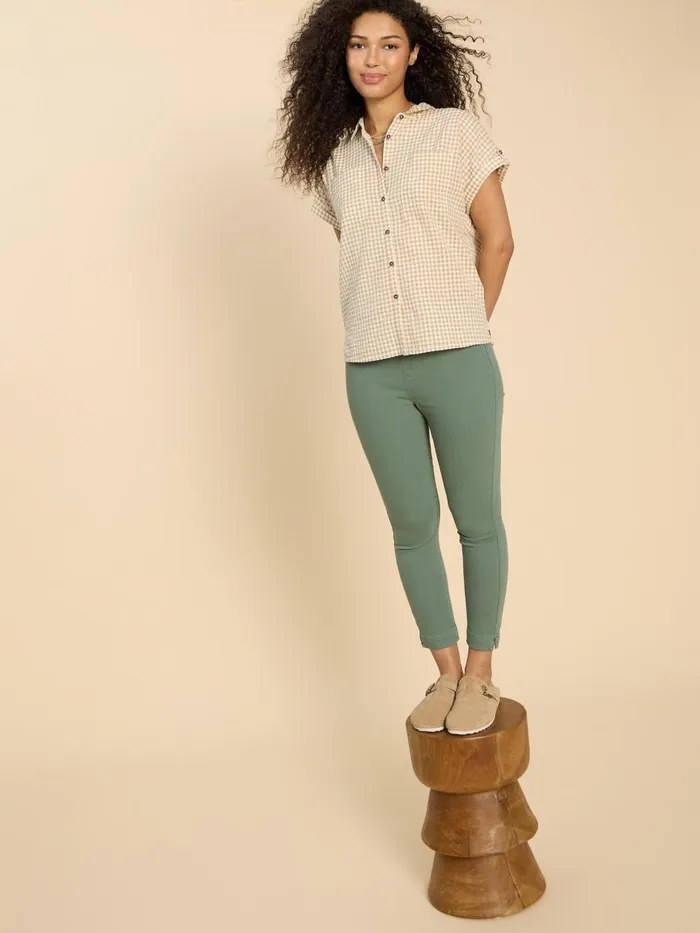 Women JEANS White Stuff Janey Cotton Cropped Jegging Mid Green Women JEANS White Stuff Janey Cotton Cropped Jegging Mid Green