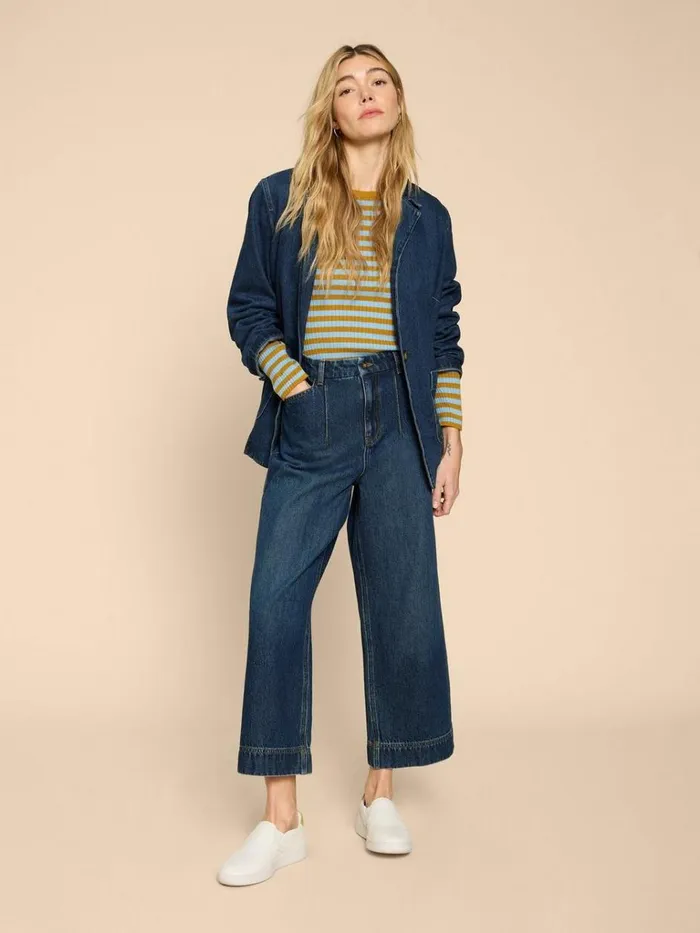 Women JEANS White Stuff Loren Wide Leg Cropped Jean Dk Denim Women JEANS White Stuff Loren Wide Leg Cropped Jean Dk Denim