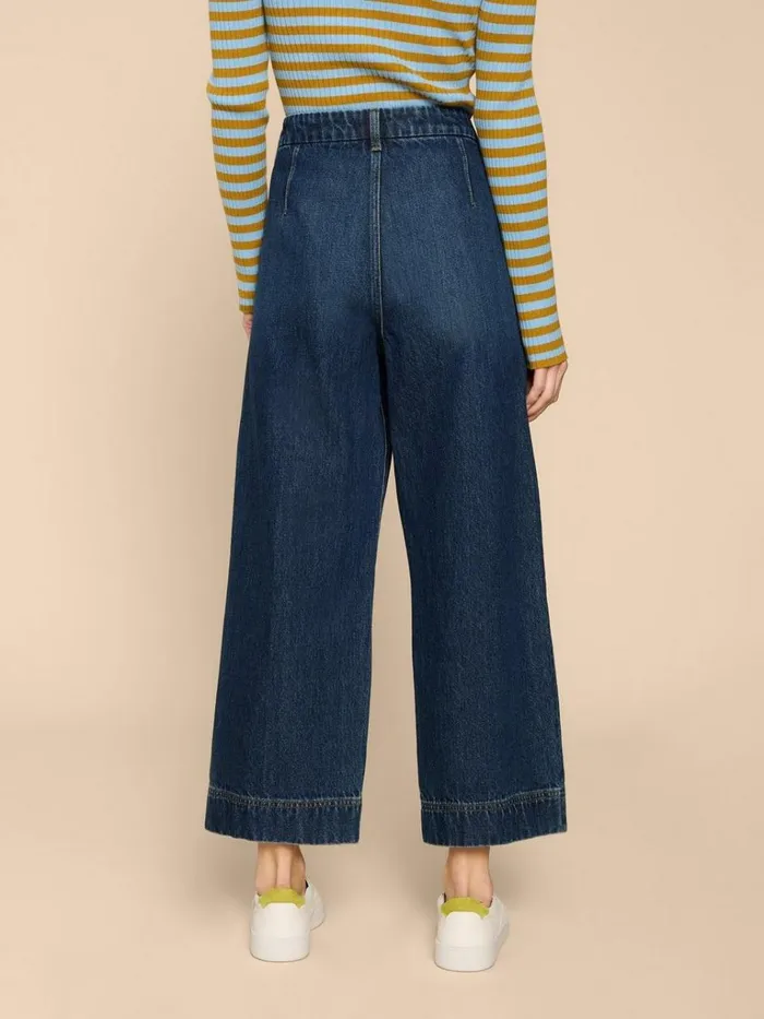Women JEANS White Stuff Loren Wide Leg Cropped Jean Dk Denim Women JEANS White Stuff Loren Wide Leg Cropped Jean Dk Denim
