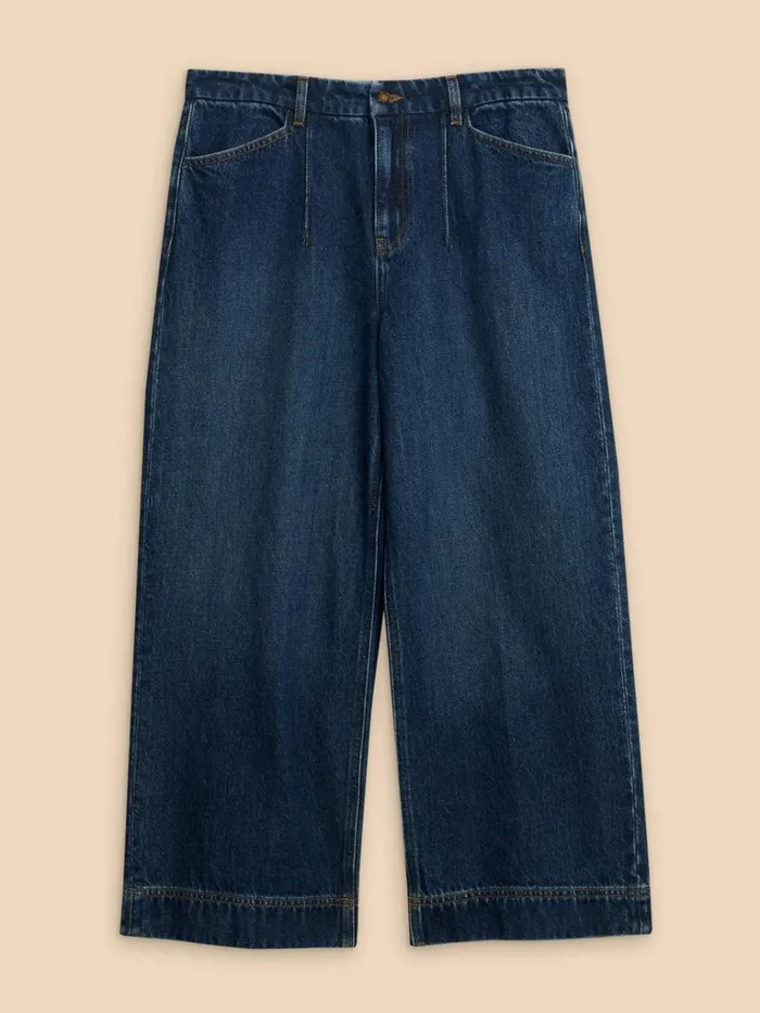 Women JEANS White Stuff Loren Wide Leg Cropped Jean Dk Denim Women JEANS White Stuff Loren Wide Leg Cropped Jean Dk Denim
