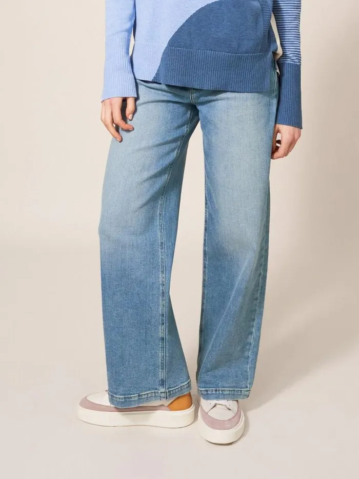 Women JEANS White Stuff Sadie Wide Leg Jean Light Denim
