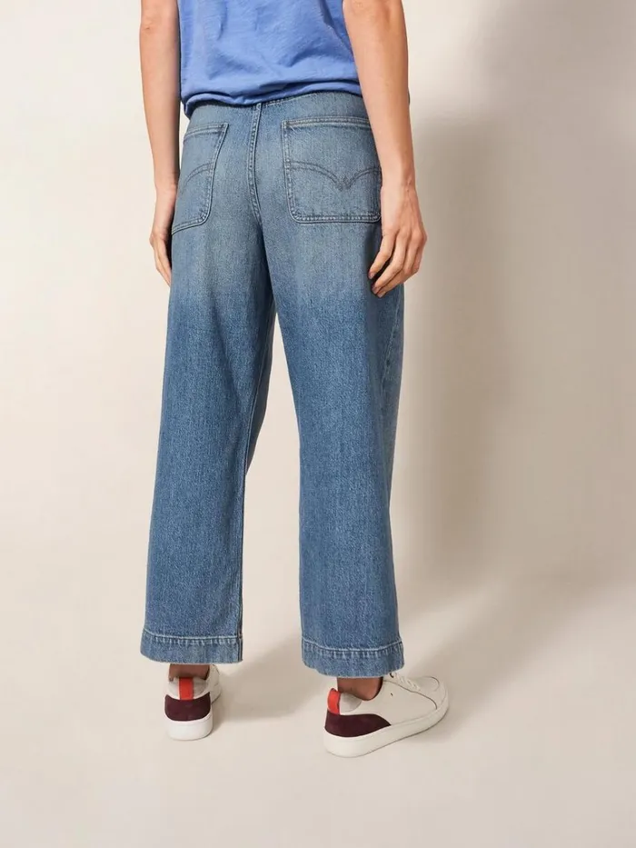 Women JEANS White Stuff Tia Wide Leg Crop Jeans Light Denim Women JEANS White Stuff Tia Wide Leg Crop Jeans Light Denim