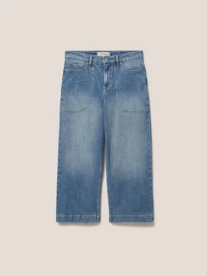 Women JEANS White Stuff Tia Wide Leg Crop Jeans Light Denim Women JEANS White Stuff Tia Wide Leg Crop Jeans Light Denim