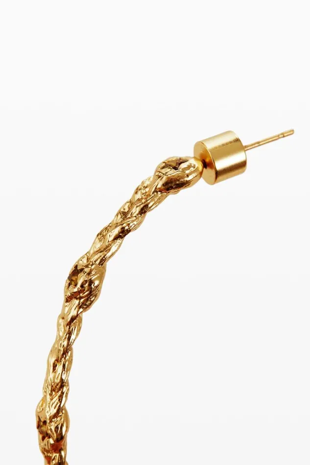 Women Jewellery Desigual Zalio Goldplated Braided Hoop Earrings