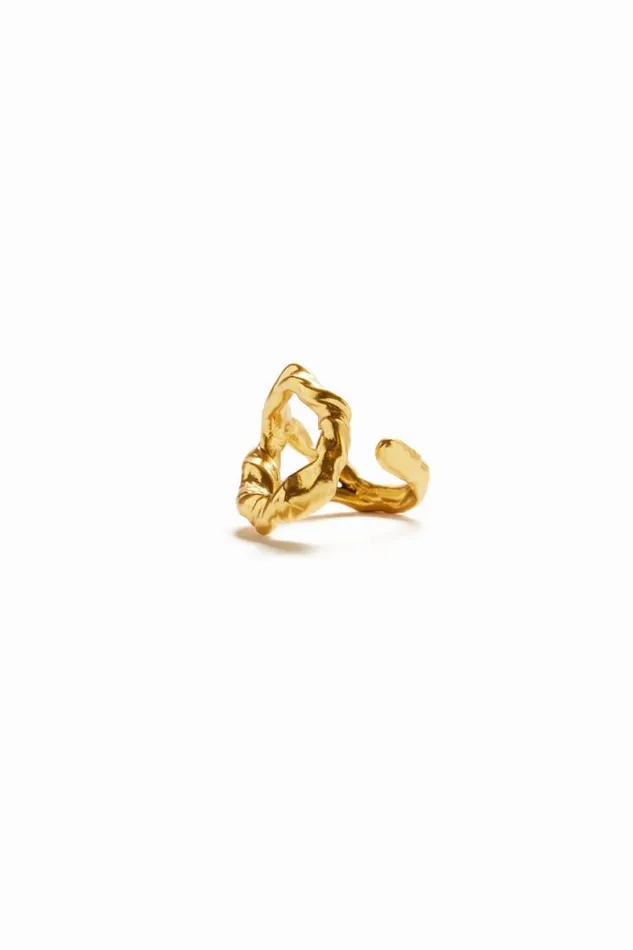 Women Jewellery Desigual Zalio Gold Plated Letter O Ring