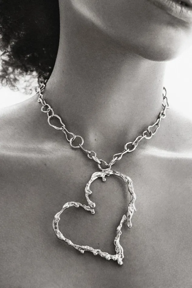 Women Jewellery Desigual Zalio Silver Plated Heart Necklace