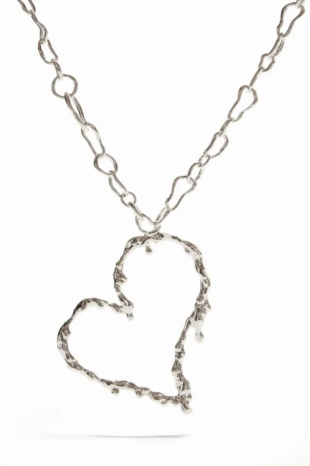 Women Jewellery Desigual Zalio Silver Plated Heart Necklace