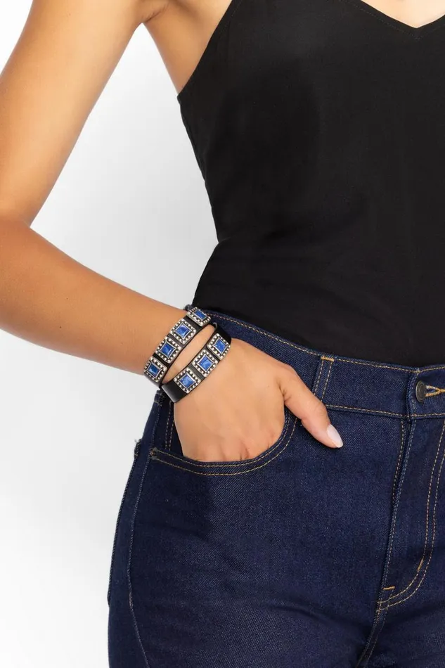 Women Jewelry Johnny Was OCEANO ITALIAN LEATHER WRAP BRACELET Black Women Jewelry Johnny Was OCEANO ITALIAN LEATHER WRAP BRACELET Black