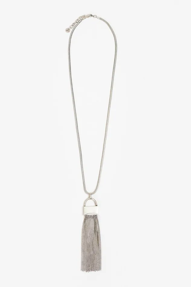 Women Jewelry Johnny Was TASSEL PENDANT NECKLACE Silver