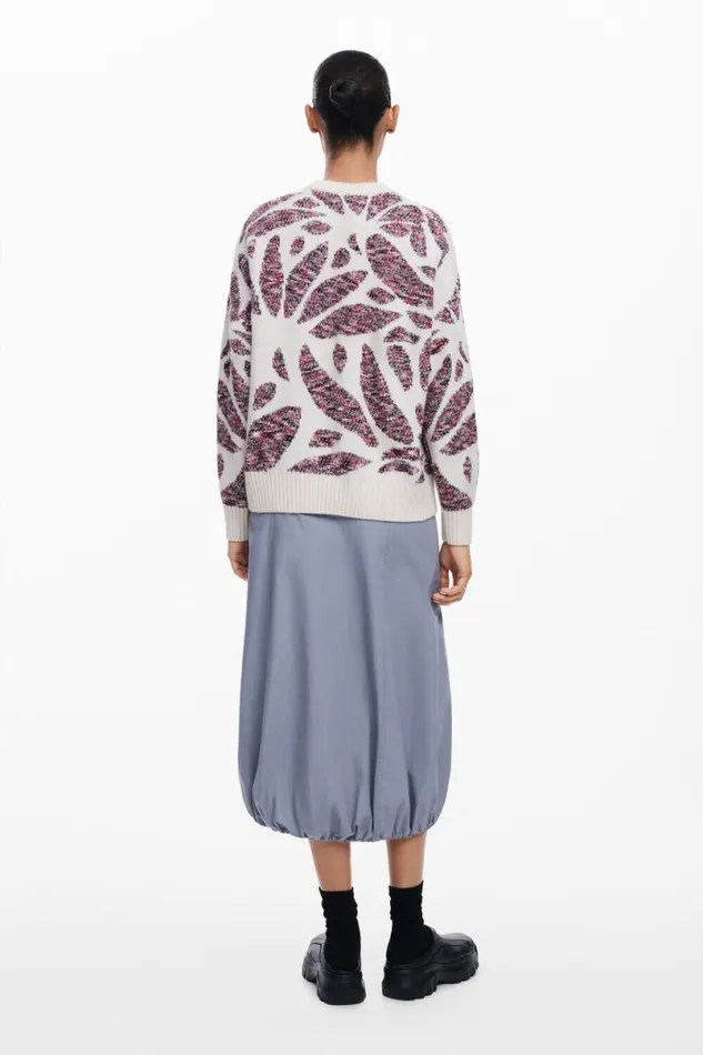 Women Jumpers Desigual Leaf Print Sweater