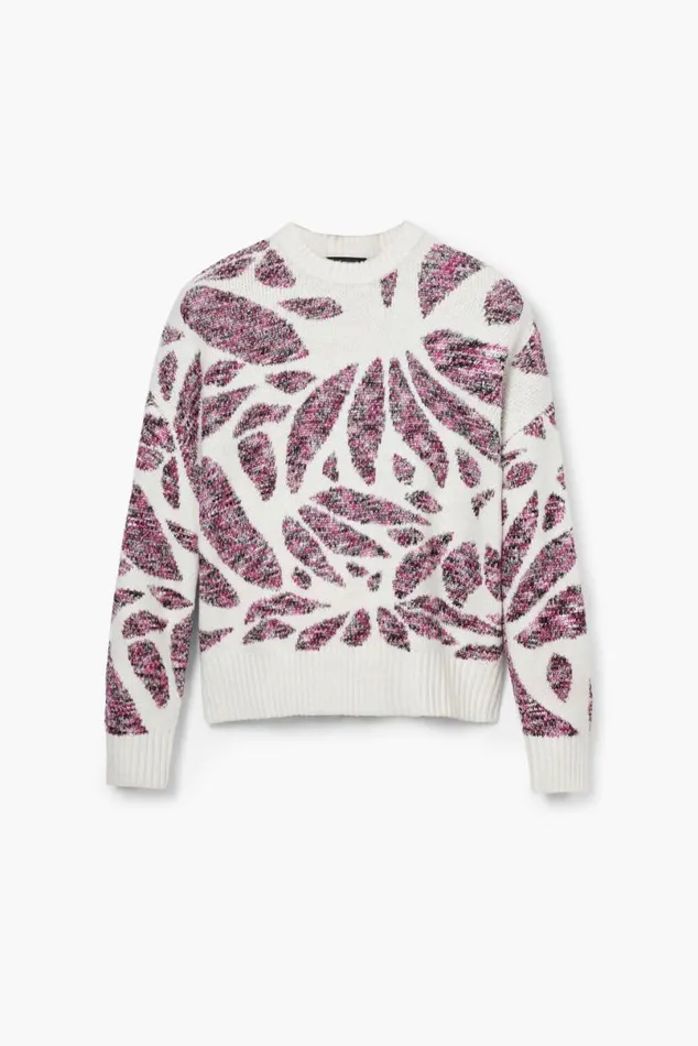Women Jumpers Desigual Leaf Print Sweater