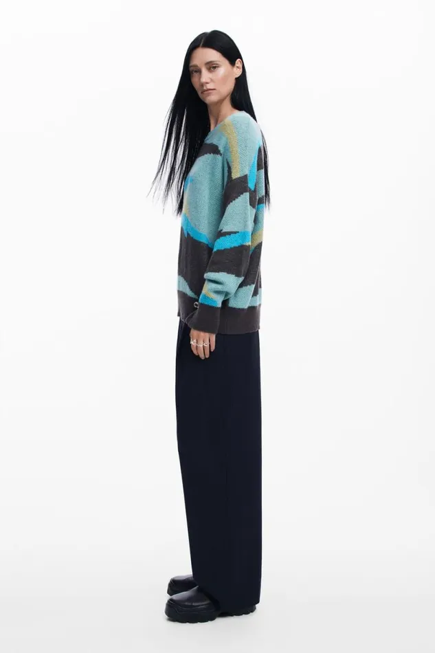 Women Jumpers Desigual Oversized Landscape Sweater