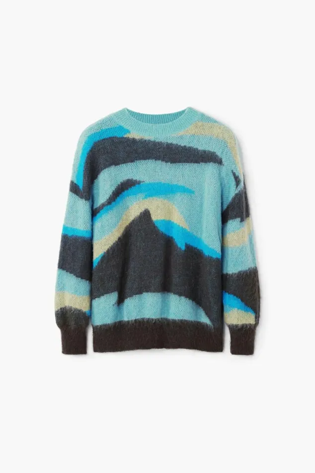 Women Jumpers Desigual Oversized Landscape Sweater