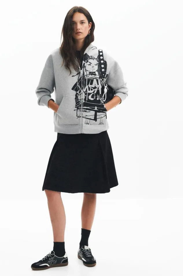 Women Jumpers Desigual Printed Zipper Sweatshirt M Christian Lacroix