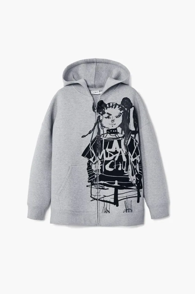 Women Jumpers Desigual Printed Zipper Sweatshirt M Christian Lacroix