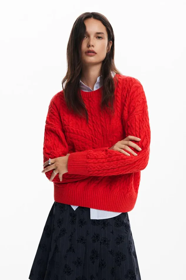 Women Jumpers Desigual Textured Knit Sweater