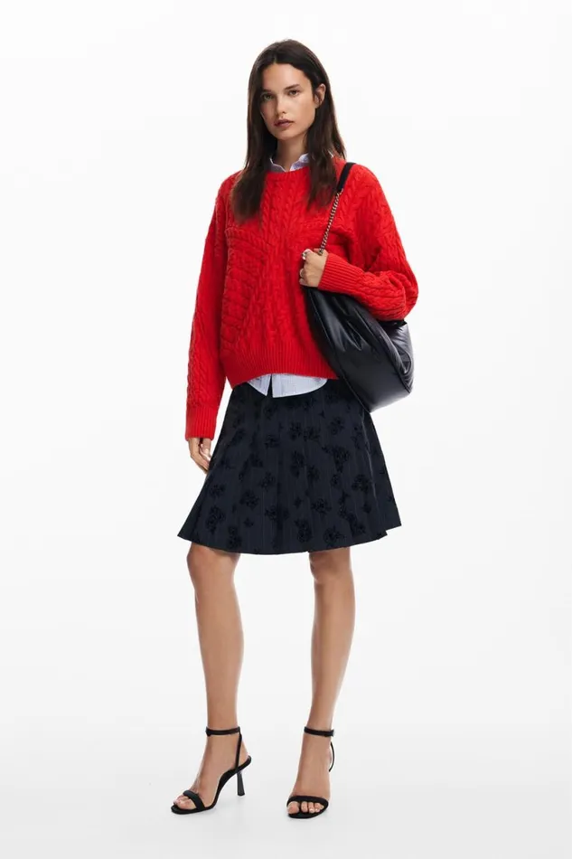 Women Jumpers Desigual Textured Knit Sweater