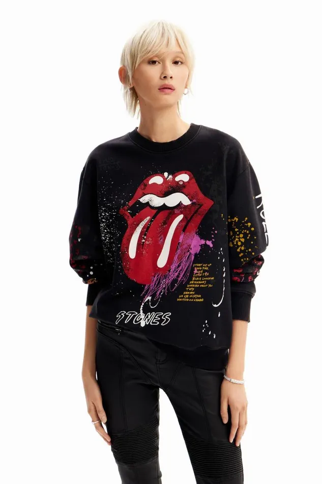 Women Jumpers Desigual The Rolling Stones Splatter Sweatshirt