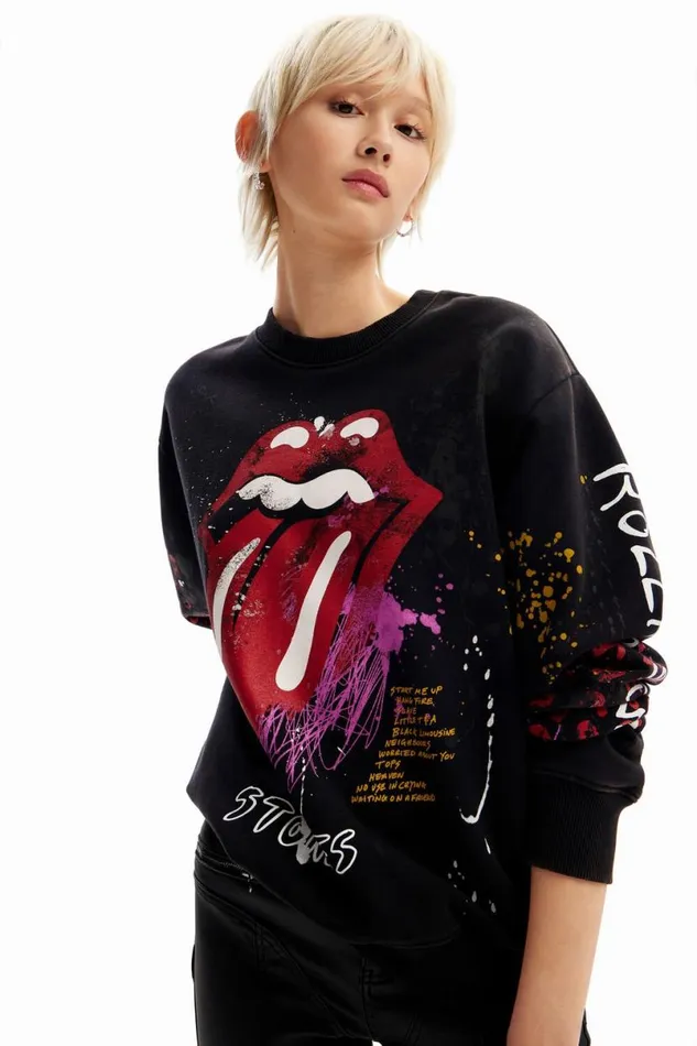 Women Jumpers Desigual The Rolling Stones Splatter Sweatshirt