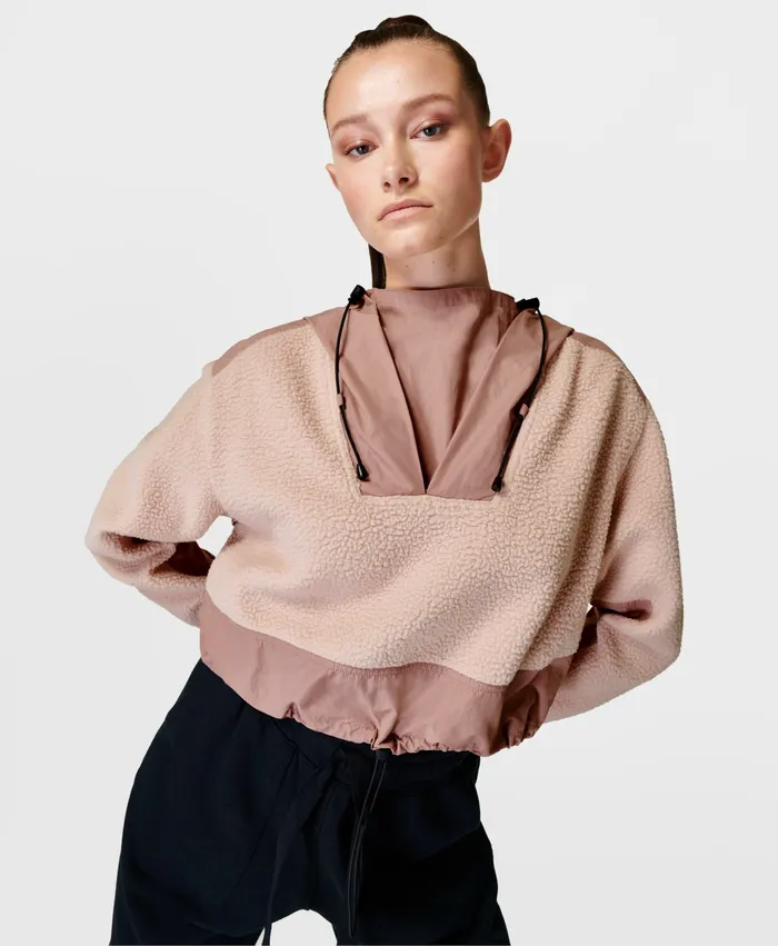 Women Jumpers Hoodies Sweaty Betty Norse Sherpa Pullover Quartz Pink