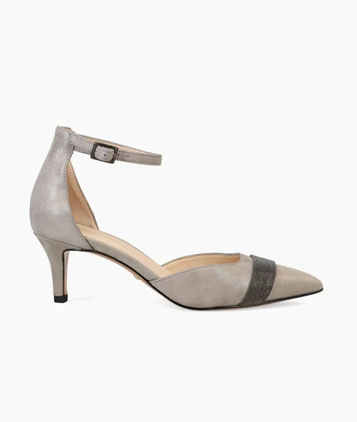 Women Kelda Low Heel 8211 Pewter Pelle Moda Low Heels