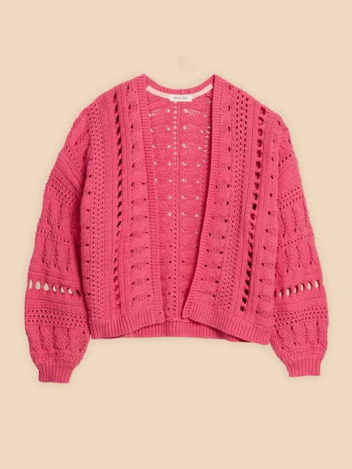 Women KNITWEAR White Stuff CASEY CARDI Bright Pink Women KNITWEAR White Stuff CASEY CARDI Bright Pink