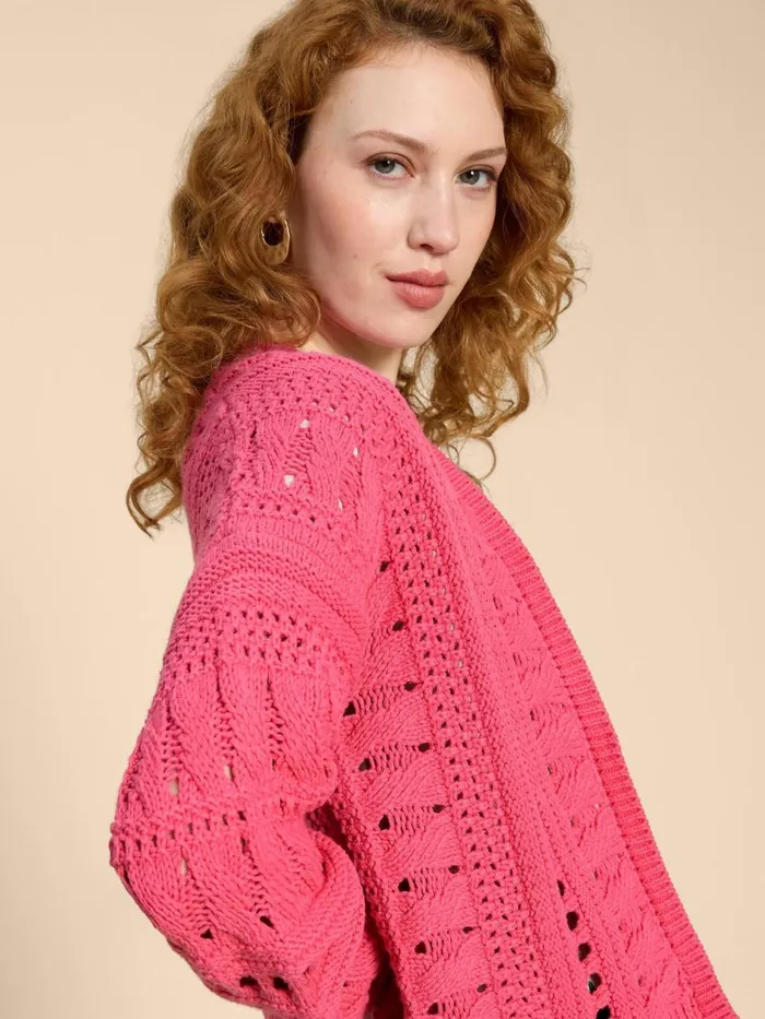 Women KNITWEAR White Stuff CASEY CARDI Bright Pink Women KNITWEAR White Stuff CASEY CARDI Bright Pink