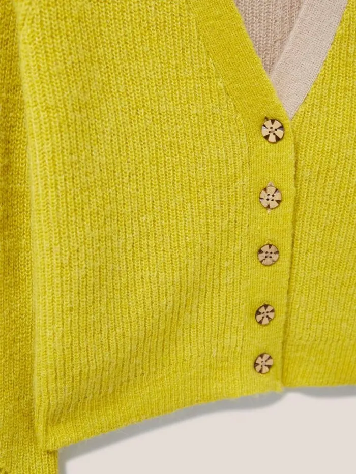 Women KNITWEAR White Stuff Dehlia Knitted Cardigan Light Chartreuse Women KNITWEAR White Stuff Dehlia Knitted Cardigan Light Chartreuse