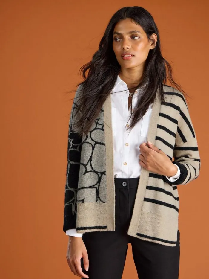 Women KNITWEAR White Stuff HARRIET HEART CARDIGAN Natural Multi Women KNITWEAR White Stuff HARRIET HEART CARDIGAN Natural Multi