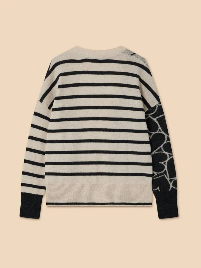 Women KNITWEAR White Stuff HARRIET HEART CARDIGAN Natural Multi Women KNITWEAR White Stuff HARRIET HEART CARDIGAN Natural Multi