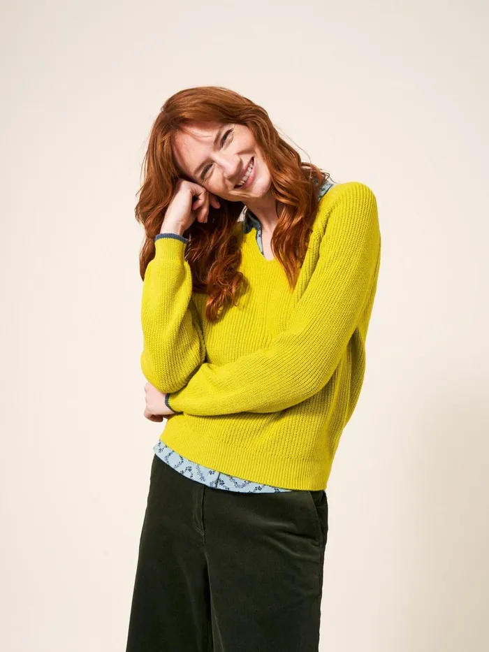 Women KNITWEAR White Stuff JENNIE RIB JUMPER Mid Chartreuse Women KNITWEAR White Stuff JENNIE RIB JUMPER Mid Chartreuse