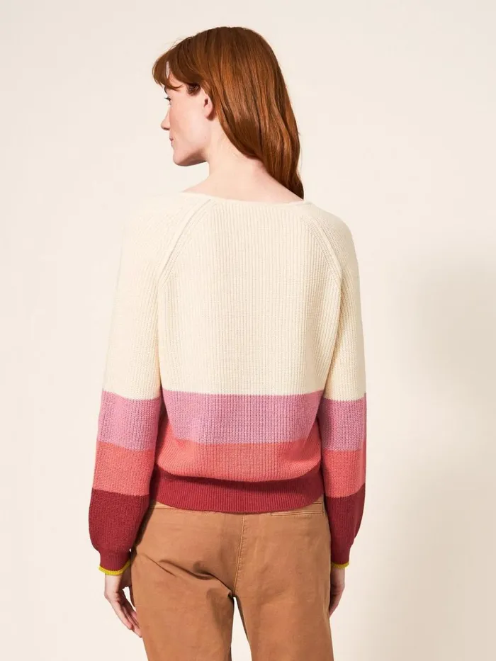 Women KNITWEAR White Stuff JENNIE RIB JUMPER Pink Multi Women KNITWEAR White Stuff JENNIE RIB JUMPER Pink Multi