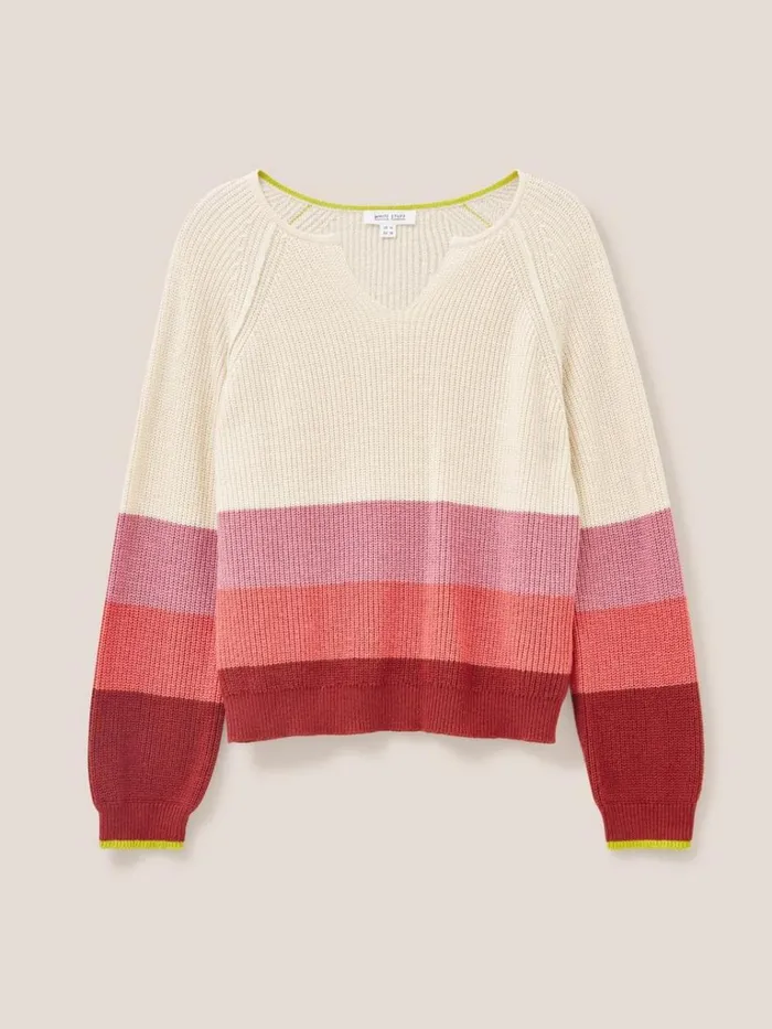 Women KNITWEAR White Stuff JENNIE RIB JUMPER Pink Multi Women KNITWEAR White Stuff JENNIE RIB JUMPER Pink Multi