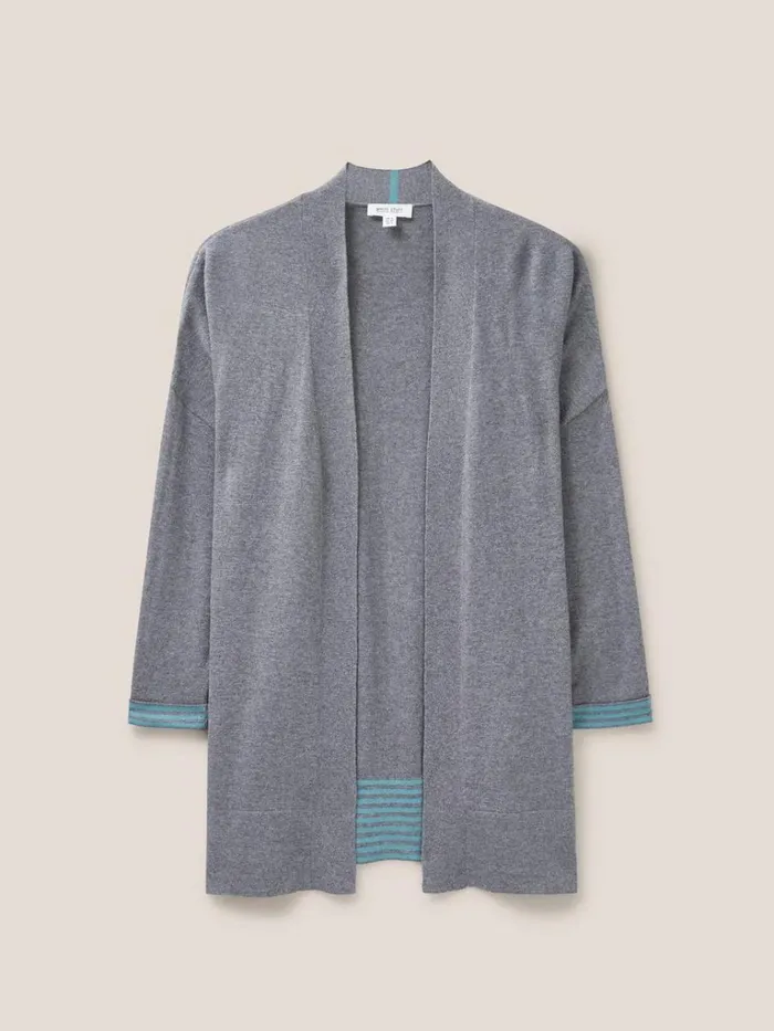 Women KNITWEAR White Stuff LAURA LONGLINE CARDI Grey Marl Women KNITWEAR White Stuff LAURA LONGLINE CARDI Grey Marl