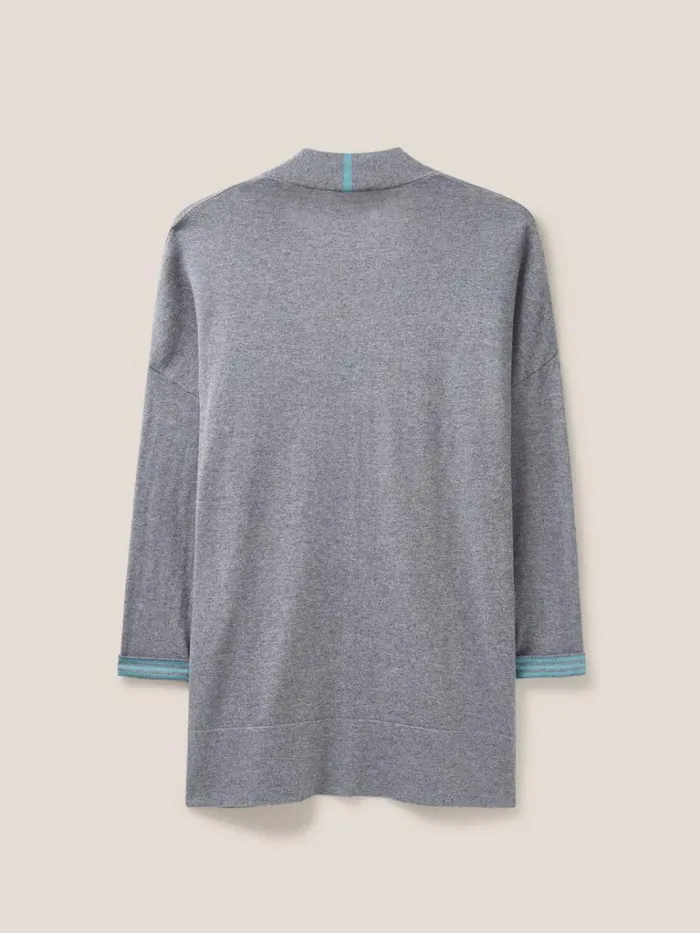 Women KNITWEAR White Stuff LAURA LONGLINE CARDI Grey Marl Women KNITWEAR White Stuff LAURA LONGLINE CARDI Grey Marl