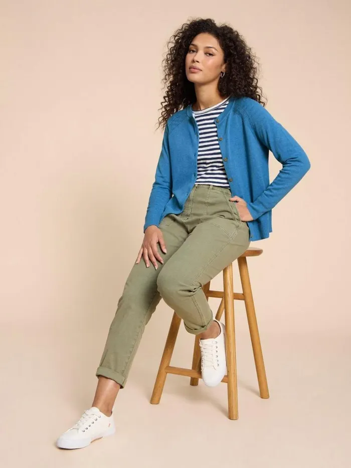 Women KNITWEAR White Stuff LULU CARDI Mid Blue